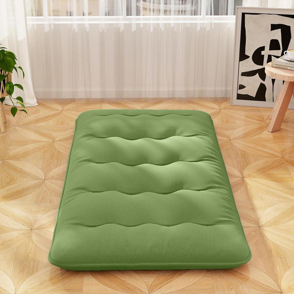 image:imageGiantex Japanese Floor Mattress 4 Inch Futon Mattress wWashable Cover amp Storage Bag Foldable Roll up Mattress Tatami Mat Portable Sleeping Pad for Camping Dormitory QueenGreen