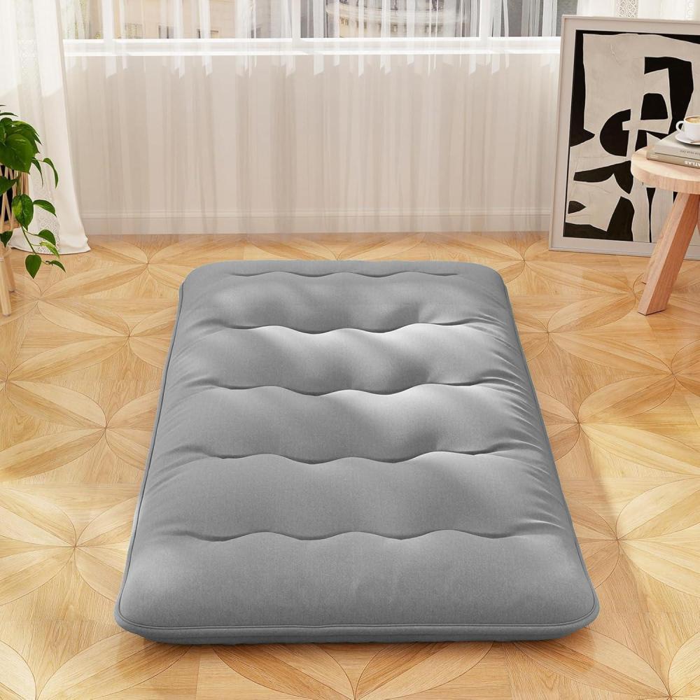 image:imageGiantex Japanese Floor Mattress 4 Inch Futon Mattress wWashable Cover amp Storage Bag Foldable Roll up Mattress Tatami Mat Portable Sleeping Pad for Camping Dormitory QueenGrey