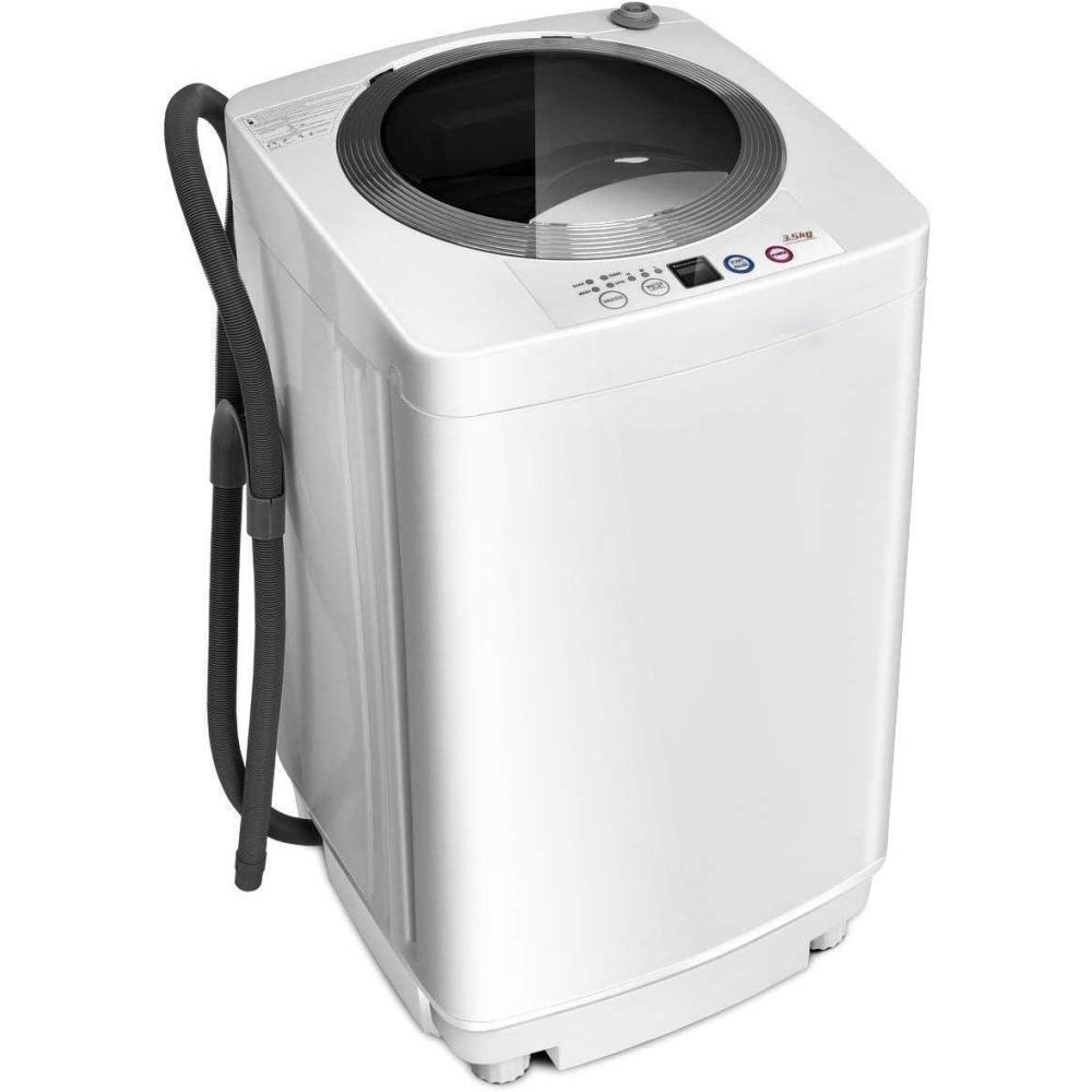 image:imageGiantex Portable Washing Machine Full Automatic Washer and Dryer Combo with Builtin Pump Drain 8 LBS Capacity Compact Laundry Washer Spin Dryer for Apartment RV Dorm