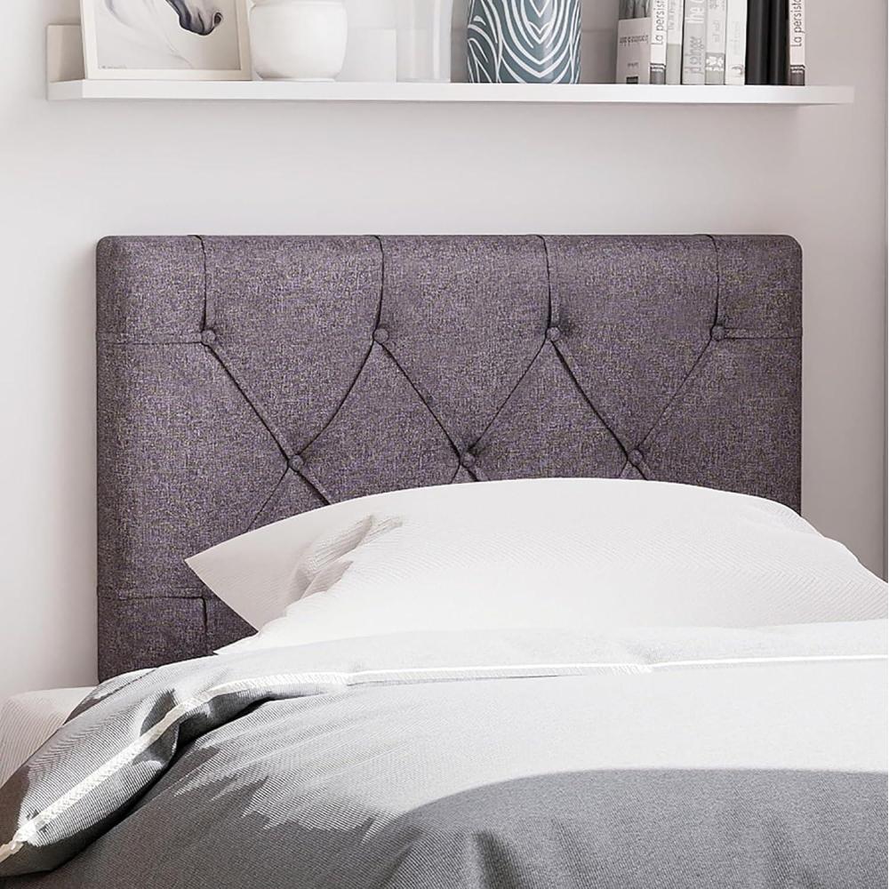 image:imageGiantex Upholstered Headboard for TwinTwin XL Size Bed Wall Mounted Twin Headboard Only Modern Button Tufted Headboard for Dorm Bedroom Attachment Device Included Dorm Headboard BeigeGray