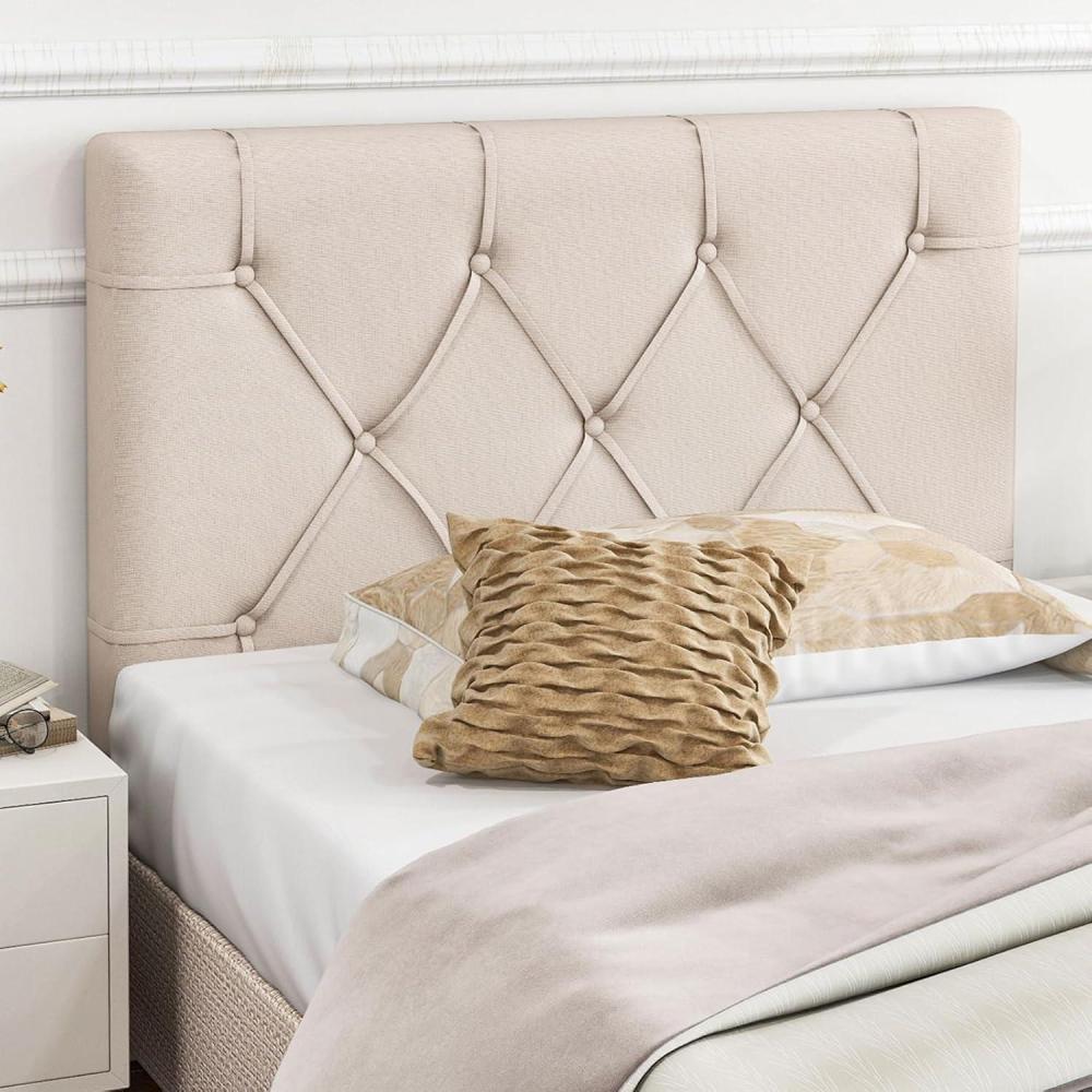 image:imageGiantex Upholstered Headboard for TwinTwin XL Size Bed Wall Mounted Twin Headboard Only Modern Button Tufted Headboard for Dorm Bedroom Attachment Device Included Dorm Headboard BeigeBeige