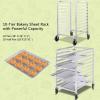 Giantex 10 Tier Aluminum Bakery Rack, Commercial Kitchen Bun Pan Sheet Pan Rack, Mobile Bakers Trolley with Storage Cooling Racks and Lockable Casters((10 Tier): 26″ L x 20.3″ W x 38.2″H)