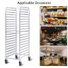 Giantex 10 Tier Aluminum Bakery Rack, Commercial Kitchen Bun Pan Sheet Pan Rack, Mobile Bakers Trolley with Storage Cooling Racks and Lockable Casters((20 Tier): 26.5’’L×24’’W ×69’’H)