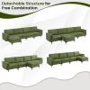 Giantex 128″ Sectional Sofa Couch with 2 USB Ports, 3-Hole Socket, Hidden Storage Box, L-Shaped Modular Sofa w/Reversible Chaise Lounge, 2 Side Bolsters for Living Room Bedroom Office