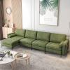 Giantex 128″ Sectional Sofa Couch with 2 USB Ports, 3-Hole Socket, Hidden Storage Box, L-Shaped Modular Sofa w/Reversible Chaise Lounge, 2 Side Bolsters for Living Room Bedroom Office