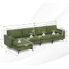 Giantex 128″ Sectional Sofa Couch with 2 USB Ports, 3-Hole Socket, Hidden Storage Box, L-Shaped Modular Sofa w/Reversible Chaise Lounge, 2 Side Bolsters for Living Room Bedroom Office