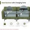 Giantex 128″ Sectional Sofa Couch with 2 USB Ports, 3-Hole Socket, Hidden Storage Box, L-Shaped Modular Sofa w/Reversible Chaise Lounge, 2 Side Bolsters for Living Room Bedroom Office