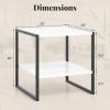 Giantex 20 Inch End Table, Modern Square Side Table with Storage Shelf, Small Coffee Table for Living Room, Wood Bedside Table, 2-Tier Nightstand for Bedroom, Easy Assembly, White (1)(1)