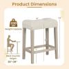 Giantex 24″ Bar Stools Set of 4, Upholstered Counter Height Saddle Bar Stools with Footrest and Wood Legs, Farmhouse Button Tufted Backless Barstools for Kitchen Island, Dining Room, Cafe, Beige(Beige)
