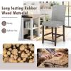 Giantex 24″ Upholstered Bar Stools Set of 2, Modern Linen Counter Height Bar Stools with Ergonomic Back, Rubber Wood Legs & Footrest, Armless Barstools for Kitchen Island Cafe Restaurant, Grey(Grey)