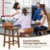 Giantex 24.5″ Bar Stools Set of 2, Counter Height Bar Stools w/Low Back & Footrest, Farmhouse Wooden Bar Dining Chairs, Armless Wood Barstools for Kitchen Island, Pub, Kitchen, Cafe, Breakfast, Brown(Brown)