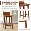 Giantex 24.5″ Bar Stools Set of 2, Counter Height Bar Stools w/Low Back & Footrest, Farmhouse Wooden Bar Dining Chairs, Armless Wood Barstools for Kitchen Island, Pub, Kitchen, Cafe, Breakfast, Brown(Brown)