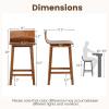 Giantex 24.5″ Bar Stools Set of 2, Counter Height Bar Stools w/Low Back & Footrest, Farmhouse Wooden Bar Dining Chairs, Armless Wood Barstools for Kitchen Island, Pub, Kitchen, Cafe, Breakfast, Brown(Brown)