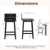 Giantex 24.5″ Bar Stools Set of 2, Counter Height Bar Stools w/Low Back & Footrest, Farmhouse Wooden Bar Dining Chairs, Armless Wood Barstools for Kitchen Island, Pub, Kitchen, Cafe, Breakfast, Brown(Black)