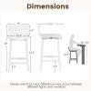Giantex 24.5″ Bar Stools Set of 2, Counter Height Bar Stools w/Low Back & Footrest, Farmhouse Wooden Bar Dining Chairs, Armless Wood Barstools for Kitchen Island, Pub, Kitchen, Cafe, Breakfast, Brown(White)