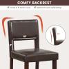 Giantex 24.5″ Counter Height Bar Stools Set of 2, Linen Barstools with Back, Rubber Wood Legs, Max Load 400 Lbs, Modern Upholstered Bar Dining Chairs for Kitchen Island Pub, Beige(Brown)