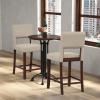 Giantex 24.5″ Counter Height Bar Stools Set of 2, Linen Barstools with Back, Rubber Wood Legs, Max Load 400 Lbs, Modern Upholstered Bar Dining Chairs for Kitchen Island Pub, Beige(Beige)