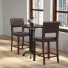 Giantex 24.5″ Counter Height Bar Stools Set of 2, Linen Barstools with Back, Rubber Wood Legs, Max Load 400 Lbs, Modern Upholstered Bar Dining Chairs for Kitchen Island Pub, Beige(Brown)