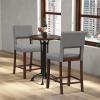 Giantex 24.5″ Counter Height Bar Stools Set of 2, Linen Barstools with Back, Rubber Wood Legs, Max Load 400 Lbs, Modern Upholstered Bar Dining Chairs for Kitchen Island Pub, Beige(Grey)