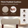 Giantex 25″ Counter Height Bar Stools Set of 2 – Backless Saddle Barstools with Nailhead Linen Foam Seat, Max Load 330 Lbs Wood Bar Stools with Foot Rest for Kitchen Island, Khaki(Khaki)