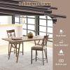 Giantex 25″ Counter Height Bar Stools Set of 2, Vintage Upholstered Barstools w/Back, Rust-Proof Metal Frame, Padded Seat, Anti-Slip Foot Pads, Max Load 350 Lbs, Bar Dining Chairs for Kitchen Island