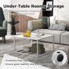 Giantex 27.5″ Square Coffee Table – Tempered Glass Center Table w/Metal Frame, Modern Accent Table for Small Space, Living Room, Home, Office, Easy Assembly (1-Tier, Gray)(White)
