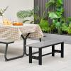 Giantex 2-Pack Outdoor Bench Seat – Backless Patio Garden Bench, 47” Weatherproof Outside Chair with Slatted Seat, Metal Frame, 660 LBS Capacity, Dining Bench Chair for Yard, Park, Balcony, Black(Grey)