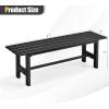Giantex 2-Pack Outdoor Bench Seat – Backless Patio Garden Bench, 47” Weatherproof Outside Chair with Slatted Seat, Metal Frame, 660 LBS Capacity, Dining Bench Chair for Yard, Park, Balcony, Black(Black)