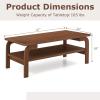 Giantex 2-Tier Coffee Table with Storage, 47” Mid Century Rectangle Accent Table with Open Shelf, Large Tabletop & Curved Legs, Rustic Style Wood Cocktail, Center Table for Living Room, Natural(Walnut)