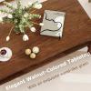 Giantex 2-Tier Coffee Table with Storage, 47” Mid Century Rectangle Accent Table with Open Shelf, Large Tabletop & Curved Legs, Rustic Style Wood Cocktail, Center Table for Living Room, Natural(Walnut)