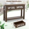 Giantex 2-Tier Console Table with Drawers, Wood Entryway Table with 2 Drawers & Open Storage Shelf for Living Room Entryway, Easy Assembly Rectangular Accent Table (Natural)(Rustic Brown)