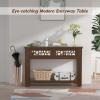 Giantex 2-Tier Console Table with Drawers, Wood Entryway Table with 2 Drawers & Open Storage Shelf for Living Room Entryway, Easy Assembly Rectangular Accent Table (Natural)(Rustic Brown)