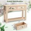 Giantex 2-Tier Console Table with Drawers, Wood Entryway Table with 2 Drawers & Open Storage Shelf for Living Room Entryway, Easy Assembly Rectangular Accent Table (Natural)(Natural)
