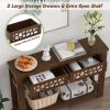 Giantex 2-Tier Console Table with Drawers, Wood Entryway Table with 2 Drawers & Open Storage Shelf for Living Room Entryway, Easy Assembly Rectangular Accent Table (Natural)(Rustic Brown)