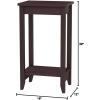 Giantex 2-Tier End Table Tall Nightstand, Simple Design Sofa Bedside Table with Versatile Shelf and Wooden Legs for Small Spaces, Living Room, Study, Bedroom, Narrow Telephone Table, White(Espresso)