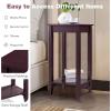 Giantex 2-Tier End Table Tall Nightstand, Simple Design Sofa Bedside Table with Versatile Shelf and Wooden Legs for Small Spaces, Living Room, Study, Bedroom, Narrow Telephone Table, White(Espresso)