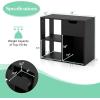 Giantex 3 Cube Bookcase with Drawer, 2 Tier Bookshelf for Small Space, Modern Freestanding Display Rack with Open Shelves, White Book Case, Wood Cube Storage Organizer Bedroom Living Room(Black)