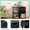Giantex 3 Cube Bookcase with Drawer, 2 Tier Bookshelf for Small Space, Modern Freestanding Display Rack with Open Shelves, White Book Case, Wood Cube Storage Organizer Bedroom Living Room(Black)