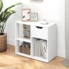 Giantex 3 Cube Bookcase with Drawer, 2 Tier Bookshelf for Small Space, Modern Freestanding Display Rack with Open Shelves, White Book Case, Wood Cube Storage Organizer Bedroom Living Room(White)