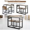 Giantex 3 Piece Dining Set, Industrial Dining Table with 2 Chairs, Small Kitchen Table Set with Metal Frame, Compact Bistro Table Set, Pub Breakfast Table for Small Space, Apartment (Antique)