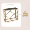 Giantex 31.5″ Gold Entryway Console Table – Narrow Sofa Side Table w/Metal Frame & Tempered Glass Top, Modern Foyer Table w/Foot Pads, Home Long Display Table for Living Room, Hallway, Entry Table