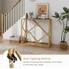 Giantex 31.5″ Gold Entryway Console Table – Narrow Sofa Side Table w/Metal Frame & Tempered Glass Top, Modern Foyer Table w/Foot Pads, Home Long Display Table for Living Room, Hallway, Entry Table