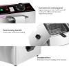 Giantex 3400W Commercial Deep Fryer Dual Tank, 12.8QT Stainless Steel Electric Deep Fryer with 2 Baskets, Lids and Temperature Control for French Fries Turkey Chicken Restaurant Home Kitchen(23.5″Lengthx17″Wx11.5″H)