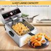 Giantex 3400W Commercial Deep Fryer Dual Tank, 12.8QT Stainless Steel Electric Deep Fryer with 2 Baskets, Lids and Temperature Control for French Fries Turkey Chicken Restaurant Home Kitchen(13″Lengthx17″Wx11.5″H)