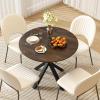 Giantex 36″ Round Wood Dining Table, Farmhouse Kitchen Table with Intersecting Pedestal Base & Solid Rubber Wood Legs, Vintage Coffee Tables for Dinette, Small Spaces, Restaurant, Brown(Espresso)