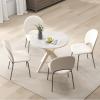 Giantex 36″ Round Wood Dining Table, Farmhouse Kitchen Table with Intersecting Pedestal Base & Solid Rubber Wood Legs, Vintage Coffee Tables for Dinette, Small Spaces, Restaurant, Brown(White Marble)