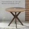 Giantex 36″ Round Wood Dining Table, Farmhouse Kitchen Table with Intersecting Pedestal Base & Solid Rubber Wood Legs, Vintage Coffee Tables for Dinette, Small Spaces, Restaurant, Brown(Brown)