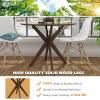 Giantex 36″ Round Wood Dining Table, Farmhouse Kitchen Table with Intersecting Pedestal Base & Solid Rubber Wood Legs, Vintage Coffee Tables for Dinette, Small Spaces, Restaurant, Brown(Brown)