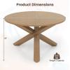 Giantex 36″ Round Wood Dining Table, Farmhouse Kitchen Table with Intersecting Pedestal Base & Solid Rubber Wood Legs, Vintage Coffee Tables for Dinette, Small Spaces, Restaurant, Brown(Natural)