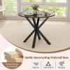 Giantex 36″ Round Wood Dining Table, Farmhouse Kitchen Table with Intersecting Pedestal Base & Solid Rubber Wood Legs, Vintage Coffee Tables for Dinette, Small Spaces, Restaurant, Brown(Espresso)